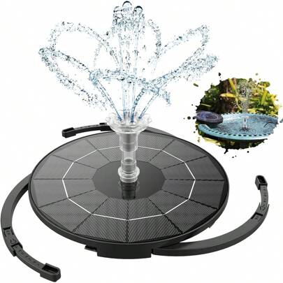 AISITIN 3.5W Fontana Solare Pompa Fontana Fontana per Uccelli Solare da Esterno Fai da Te con Ugelli Multipli Fontana Solare per Stagno da Giardino Ac