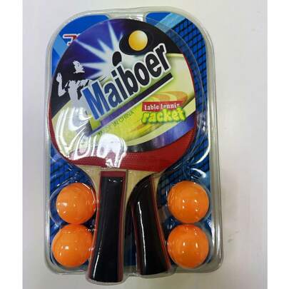 Set combo da 4 palline e 2 racchette da ping pong, racchette da ping pong bicolore reversibili per principianti e appassionati