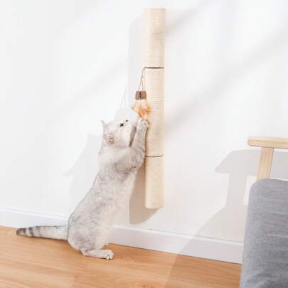 Tiragraffi, Tiragraffi a Parete Grande, Corda in Sisal per Tiragraffi, Gatti da Parete da Arrampicata da 28,9 '' con Tiragraffi Giocattolo per Gatti