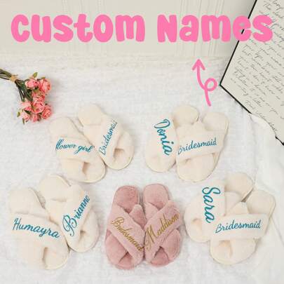 Ciabatte personalizzate soffici, ciabatte da sposa personalizzate, ciabatte da damigella d'onore soffici, ciabatte da sposa personalizzate, ciabatte d