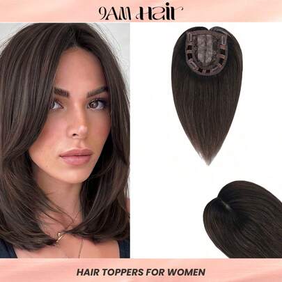 Parrucchino per donna in capelli 100% naturali, ciocca di capelli finti per donne con capelli diradati o caduta di capelli, lunghezza 12-16 pollici