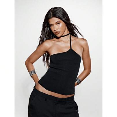 Maglia collo a choker morbida e fine