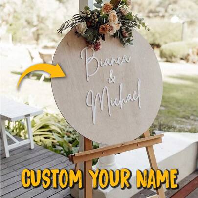 1 pezzo Insegna di benvenuto personalizzata in legno e acrilico, targa personalizzata per matrimoni, ricordo nuziale adatto per matrimoni, decorazione