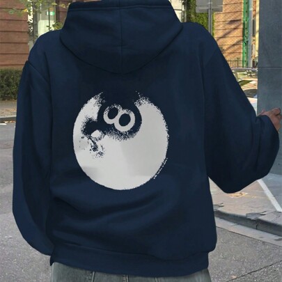 Felpa con cappuccio e stampa grafica Black Eight da donna, top a maniche lunghe