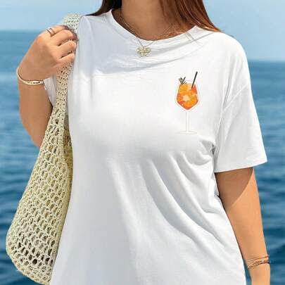 Maglietta oversize da donna con stampa Aperol Spritz, Maglietta estiva da donna con grafica "APEROL"