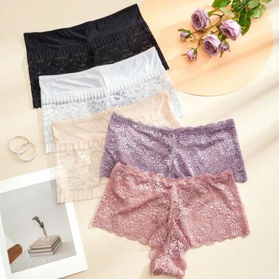 5 pezzi Biancheria intima sexy e comoda per taglie forti, biancheria intima di base leggera per donna