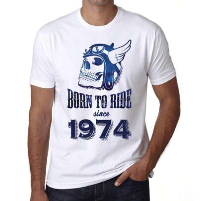 T-shirt da uomo Born To Ride Since 1974 – Born To Ride Since 1974 – Maglietta grafica 50 anni Idea regalo 50° compleanno Vintage Anno 1974 Novità