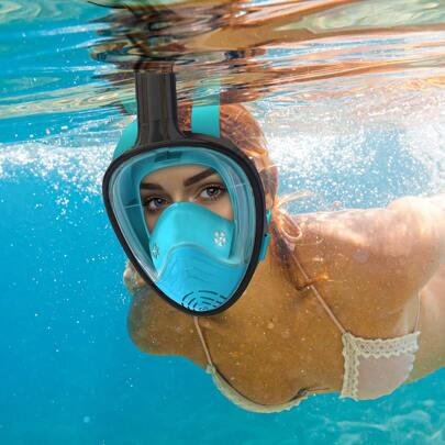 1 Set Maschera Subacquea A Faccia Intera Per Adulti Antinebbia E Antigoccia Con Supporto Per Fotocamere, Maschera Da Sub, Snorkeling, Nuoto, Attrezzat