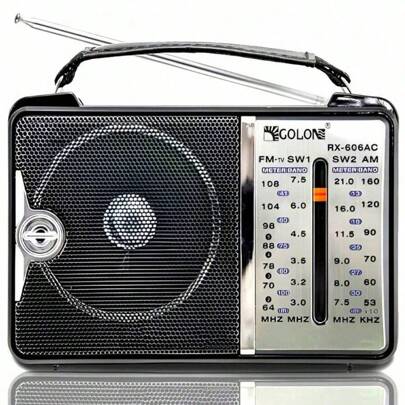 RADIO DA CUCINA IN RETE BATTERIA R20 FM PORTATILE GOLON. GOLON RX-606AC PORTATILE A BATTERIA 230V.