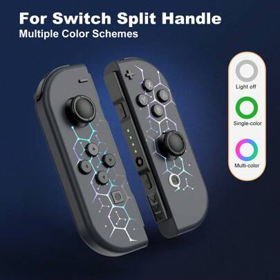 Controller Joypad per Switch/Switch OLED/Switch Lite, Controller R e L di ricambio per controller Switch con luci RGB regolabili, supporta Screenshot,