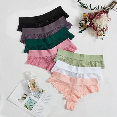 Confezione Da 7 Intimo Femminile Con Pizzo Floreale