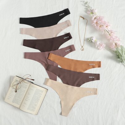 7 confezioni Set di perizomi sexy senza cuciture monocolore