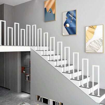 Ringhiera per scale interna nera, ringhiera per scale a forma di U, ringhiera per scale a forma di U esterna, corrimano in metallo per scale terrazza