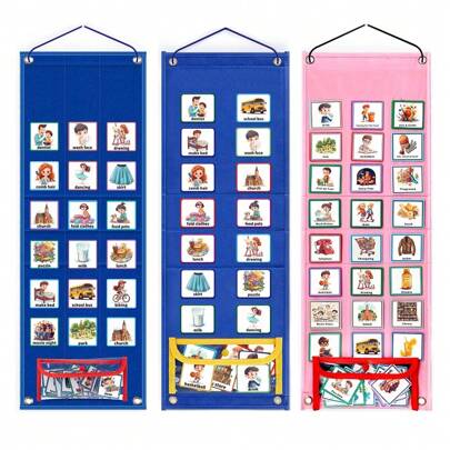 Programma visivo, tabella oraria visiva per bambini, tabella delle mansioni, tabella della routine quotidiana 68x24cm con moltiplicazione, per asilo n