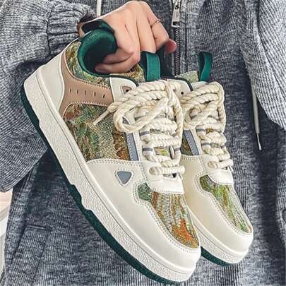 Uomo colorblock Scarpe da skate , lacci davanti sportivo Sneakers