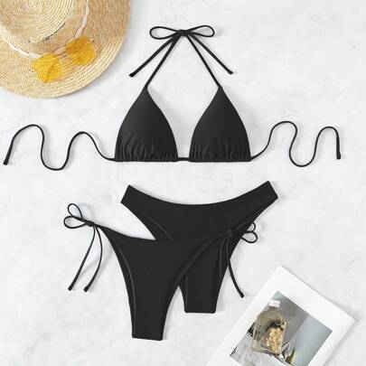 Set bikini tinta unita da donna Summer Beach 3 pezzi/set