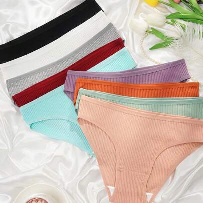 9 Pezzi/pacco Biancheria Intima Donna Colori Uniti