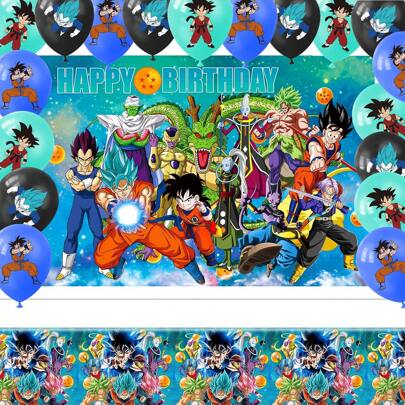 20 PZ Set di palloncini a tema Dragonball, ufficialmente concessi in licenza, con stampe a tema Dragonball, per decorazioni di compleanno, laurea, fes
