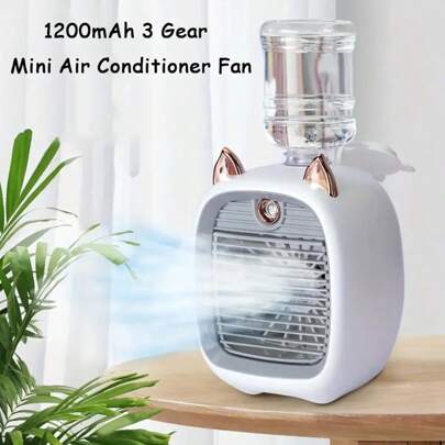 Mini condizionatore d''aria, ventilatore elettrico, ventilatore umidificatore da tavolo, ventilatore raffrescatore d''acqua a 3 velocità, ricaricabile