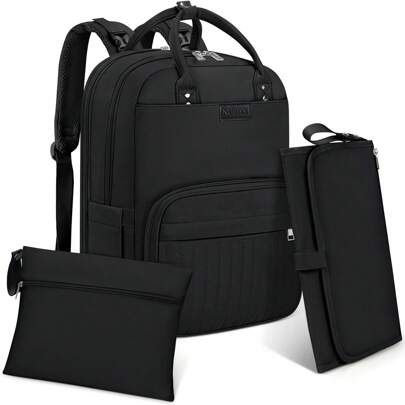 Zaino Mamma Multifunzione Impermeabile Zaino Fasciatoio Grande Capacità Borsa Neonato con Ganci per Passeggino per Mamma e Papà Blu