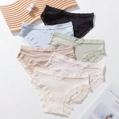 6 pezzi Di Slip Sexy Da Donna Con Pizzo Verde