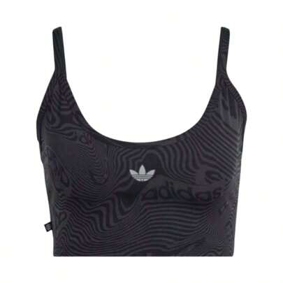 Maglietta top a brassiere con stampa AOP