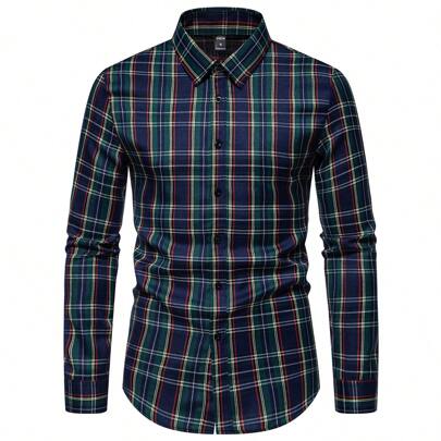 Chemise À Carreaux À Manches Longues Pour Hommes/ Chemise Pour Homme À Manches Longues À Carreaux