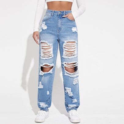 Jeans boyfriend dettaglio strappato