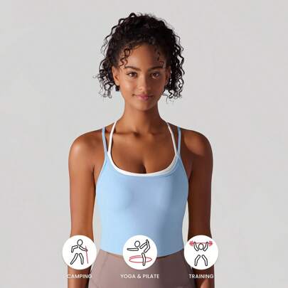 Top da yoga per donna, primavera ed estate, top con bretelle, top a doppia vestibilità, top sportivi, top da danza, top casual, top per il pendolarism