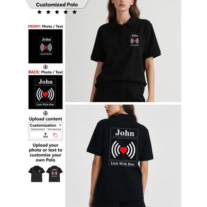 Polo maglietta personalizzate, carica le tue foto per progettare i tuoi vestiti, Fallow Custom