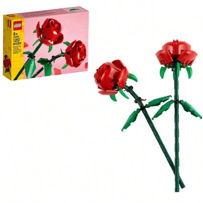 Decorazione floreale iconica 40460 Roses, display di fiori componibili, set di giocattoli floreali Lego, regalo di Natale