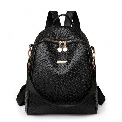 Zaino Da Viaggio Leggero E Portatile Alla Moda Per Donna, Tessuto A Maglia, Grande Capacità, Può Essere Usato Come Borsa A Tracolla, Zaino O Borsa A T
