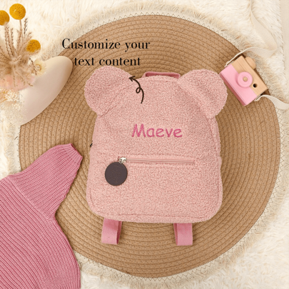 Zainetto per bambini a forma di orsacchiotto, zainetto personalizzato con nome ricamato, borsa ricamata per bambini, zainetto per bambini e neonati, m