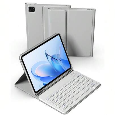 Custodia con tastiera per iPad di 10a generazione con tastiera senza fili e portapenna, tastiera senza fili Bluetooth staccabile con batteria da 150 m