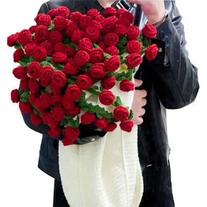 profumo di fiori finti all'uncinetto (finiti e non finiti a scelta), coperta fatta a mano con rose all'uncinetto, coperta profumo di rose fatta a mano