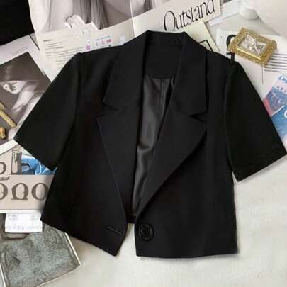 Blazer corto casual da donna, abbigliamento da pendolare, abbigliamento da donna, top da donna