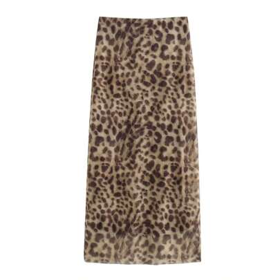 Gonna attillata con stampa leopardata, adatta per le vacanze, stile "hot girl"
