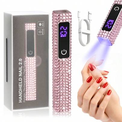 Mini UV Nail Lamp - Handheld UV Nail Lamp: Portable Gel Nail UV Light Rechargeable Nail Dryer, With Display Screen, Quick Curing In 20-60 Secondslampa