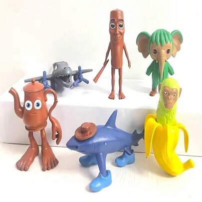 1 set di Figurine di animali AI Brainrot Tung Tung Tung Sahur, figurine Tralalelo Tralala, bambole, decorazione da scrivania, modello ornamentale, reg