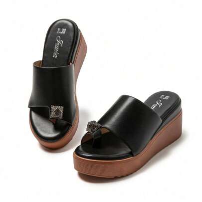 JOMIX Sandali con suola spessa da donna, comodi sandali con zeppa aperti, pantofole slip-on con suola spessa da donna, scarpe da spiaggia casual estiv