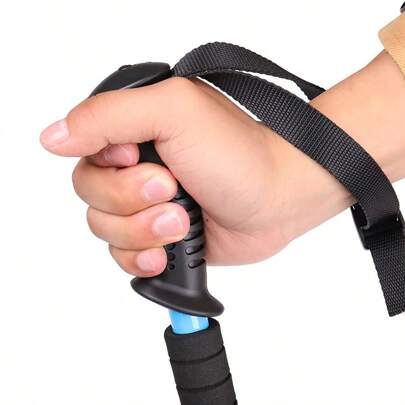 Bastone da trekking a manico curvo, 55-110 cm, lunghezza regolabile, ideale per escursioni all'aperto