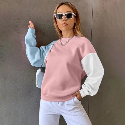 Felpe color block spalle cadenti