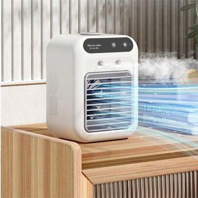 Ventilatore rinfrescante ad aria/acqua, condizionatore d'aria portatile per stanza, ufficio e auto, 1800mAh