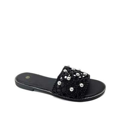 Sandali slip-on con perle da donna