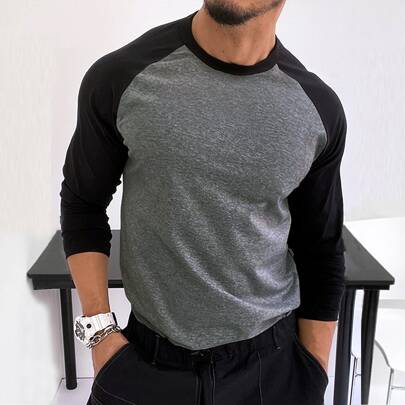 Maglietta color block manica raglan