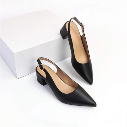 elegante Pompe slingback per minimalista Pumps con tacco grosso