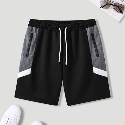 Shorts color block con coulisse