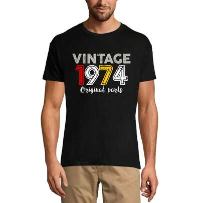 T-shirt da uomo Original Parts 1974 – Original Parts 1974 – 50 anni T-shirt grafica idea regalo 50° compleanno Vintage Anno 1974 Nuovo
