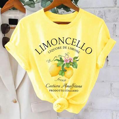 Maglietta Limoncello, Maglietta con limoni della costiera amalfitana in Italia