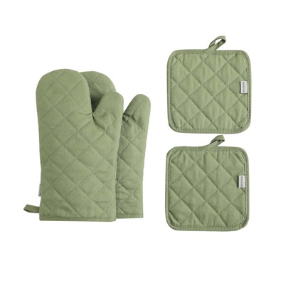 Guanti da forno e presine Set da 4 pezzi, Guanto da forno lungo da cucina extra addensato da 500 gradi resistente al calore elevato per cucinare